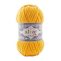 Пряжа для вязания Alize Velluto. 100 г. 68 м. Цвет 216, желтый