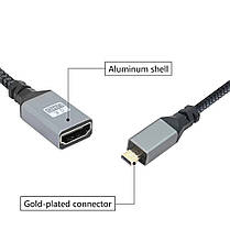 Кабель перехідник 4К 60Hz Micro HDMI — HDMI (M/F), 20 см (Прямою), фото 6