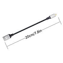 Кабель перехідник 4К 60Hz Micro HDMI — HDMI (M/F), 20 см (Прямою), фото 5