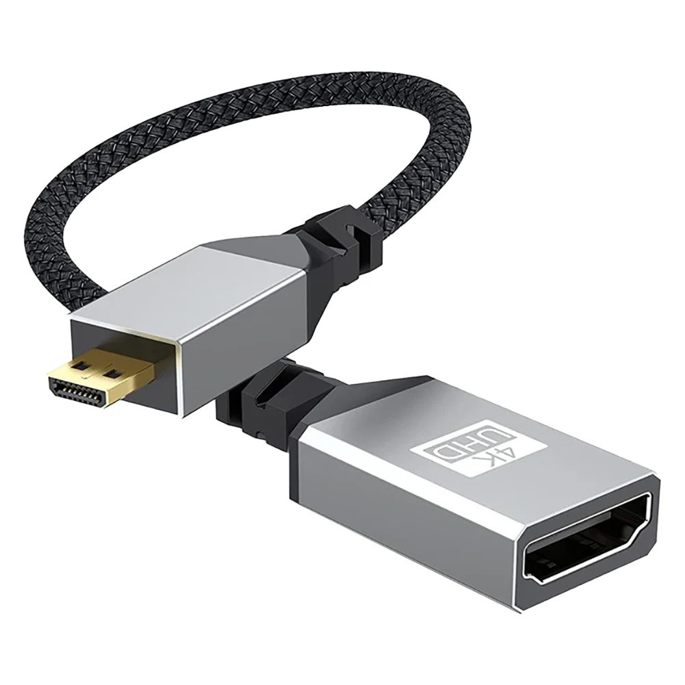 Кабель переходник 4К 60Hz Micro HDMI - HDMI (M/F), 20 см (Прямой) (ID ...