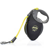 Рулетка FLEXI Giant Neon XL, 8м, до 50 кг, стрічка, чорна з жовтим (0004) +