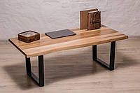 Кофейный стол EcoWalnut с живыми краями Журнальный деревянный столик L - 1500x600x350 мм, Орех