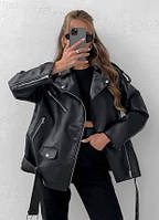 Жіноча куртка косуха з екошкіри. Розміри 56,58,60,62,64.