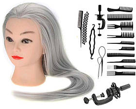 Голова для плетіння волосся з термостійким волоссям і набором для плетіння