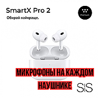 Бездротові Bluetooth-навушники SmartX Pro 2 Premium вакуумні Білі Аудіомодуль Qualcomm