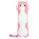 М'яка іграшка для сну Кіт батон антистрес 50 см рожевий, фото 2