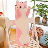 М'яка іграшка для сну Кіт батон антистрес 50 см рожевий, фото 7