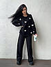 Вільний жіночий теплий в'язаний костюм штани та кофта в сердечка, фото 6