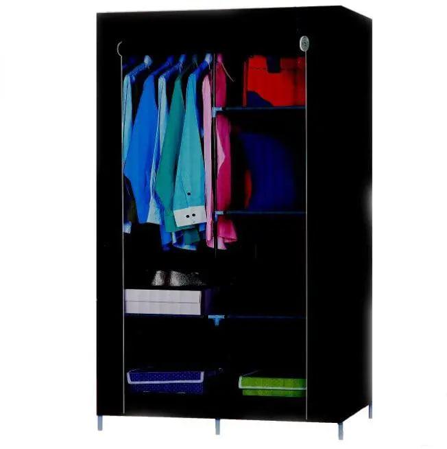 Мобильный тканевой шкаф для одежды, шкаф складной 2 секции - фото 10 - id-p2104644427