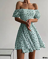 Женское легкое платье с в цветочный принт Розміри: 42-44, 44-46