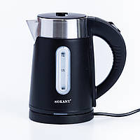 Електричний чайник 1 л Sokany Water Kettle 1200 Вт чайник нержавійка дисковий