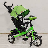 Велосипед трехколесный детский с родительской ручкой BestTrike 6588/68-945, колеса EVA, зеленый