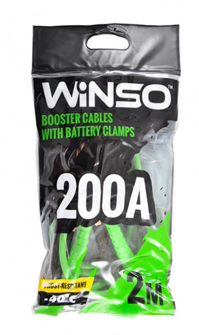 Провода-прикурювачі WINSO 200А, 2м, поліетиленовий пакет, фото 1