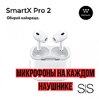 Bluetooth Наушники беспроводные SmartX Pro 2 Premium вакуумные Цвет Белые + Кабель USB Type C