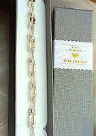 Срібний браслет із золотими пластинами від 17.5-20 см розмір регулюється