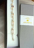 Срібний браслет із золотими пластинами від 17.5-20 см розмір регулюється, фото 2