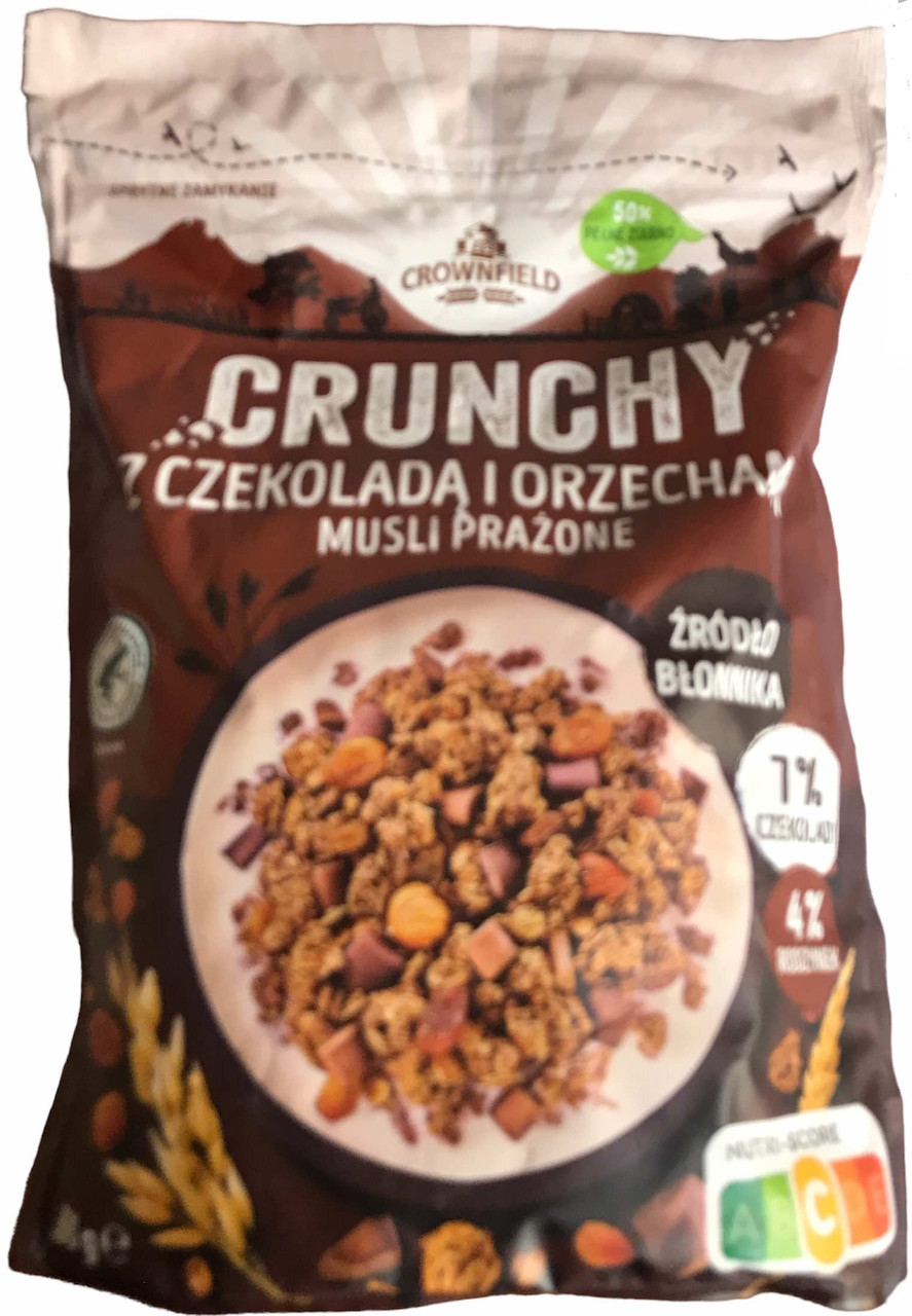 Кранчі мюслі Crunchy Crownfield з шоколадом та горіхами 350 г