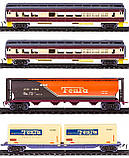 Дитяча залізниця FENFA 1:87, 5 вагонів, дерева, 3 станції, 325 см, світло, звук, фото 2