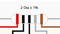 Резистор 2 Ом ±1% 0.25Вт выводной