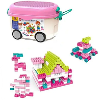 Конструктор детский (300 деталей, тематические наклейки, в чемодане на колесах) JX 688-70