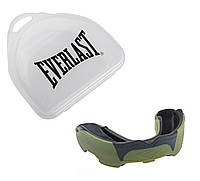 Капа боксерская односторонняя EVERLAST Evergel Mouthguard 1400009 черно-зеленый