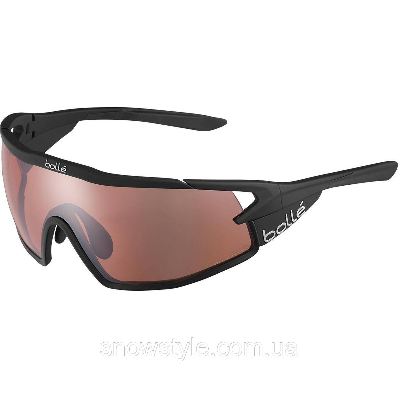 Окуляри сонцезахисні Bolle B-Rock Pro Matte Black Фотохромна лінза S1-S3 Phantom Vermillon Gun, фото 1