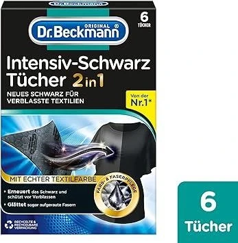 Серветки проти передачі та відновлення чорного кольору та тканини Dr. Beckmann Intensiv Schwarz Farb- & Schmut, фото 1