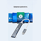 USB-хаб XON SmartHub Type-C на USB3.0 + 3хUSB2.0 Сірий (UHCXM041332G 4965), фото 7