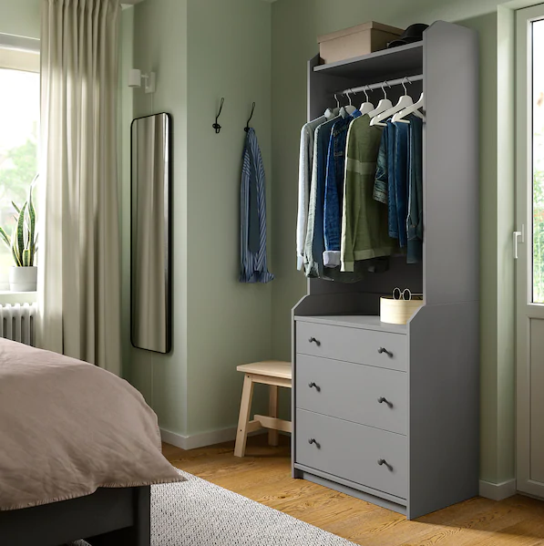 Відкрита шафа з 3 ящиками HAUGA IKEA 804.249.67