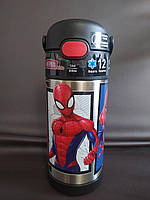 Термос детский с трубочкой 355мл Человек паук термокружка Thermos Funtainer spider man