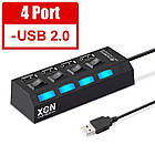 USB-хаб XON SmartHub Switch 4хUSB2.0 Чорний (UHASP040042B 5016), фото 3