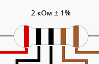 Резистор 2 кОм ±1% 0.25Вт выводной
