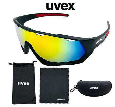 Сонцезахисні спортивні окуляри UVEX, велокуляри + футляр, фото 1