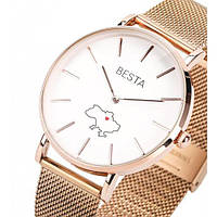 Патріотична колекція наручних годинників Besta Love UA Rosegold Жиночий Кварцовий годинник
