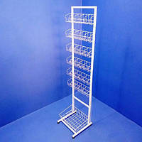 Стійка під насіння, спеції Єва-40 на 6 полиць (9 см) і кошик прямий