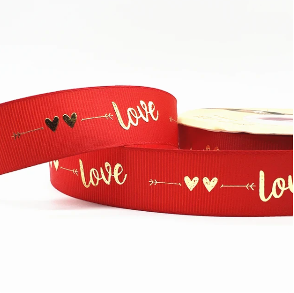 Стрічка для подарунку, червона Love