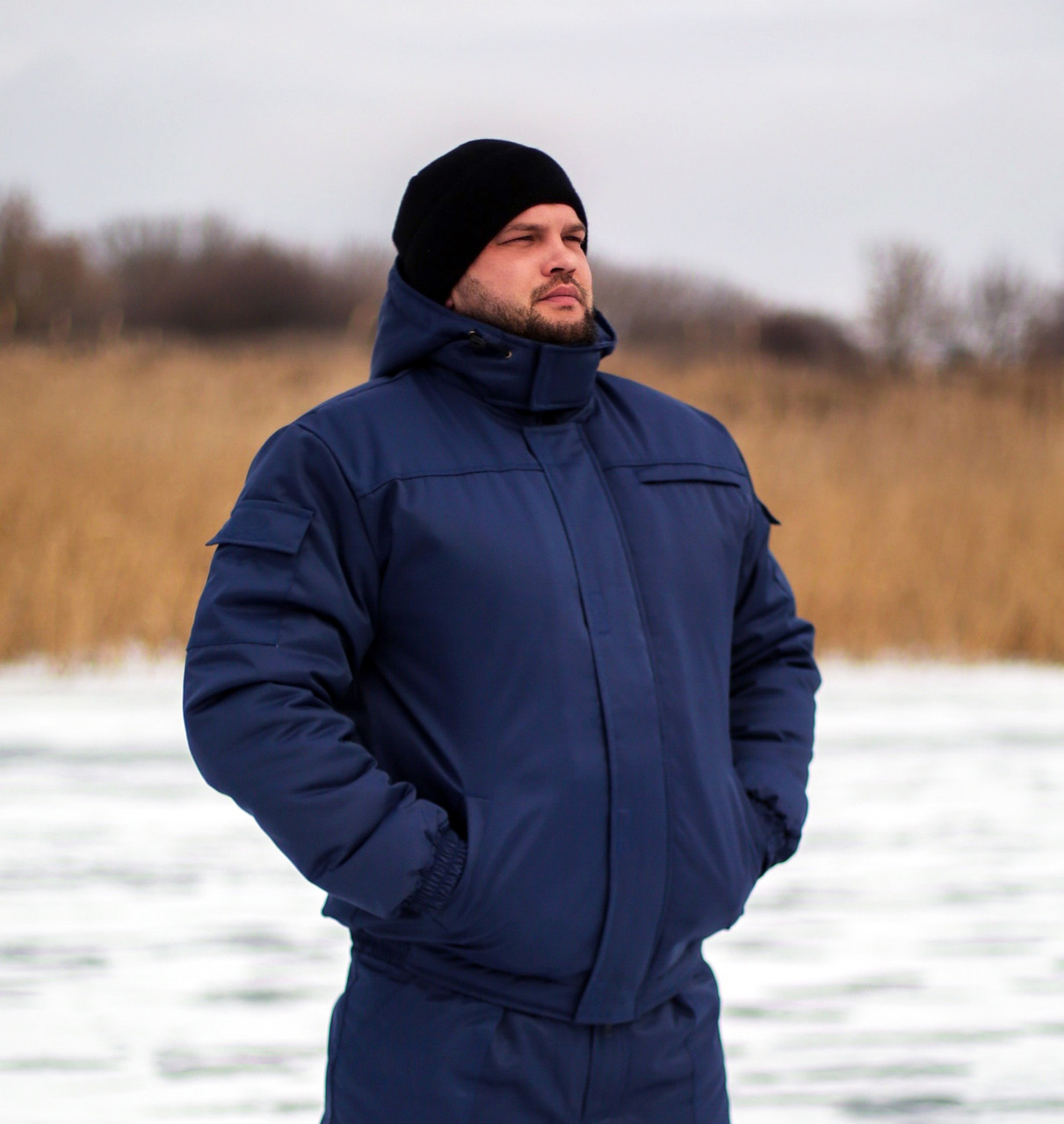 Куртка рабочая зимняя мужская "Мистраль" укороченная синяя - фото 1 - id-p183829241