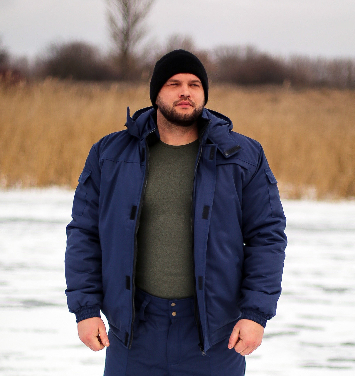 Куртка робоча зимова чоловіча "Містраль" укорочена синя - фото 2 - id-p183829241