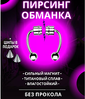 Пірсинг обманка магніт септум срібло