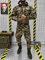 Тактический костюм с капюшоном пиксель, армейский осенний костюм пиксель