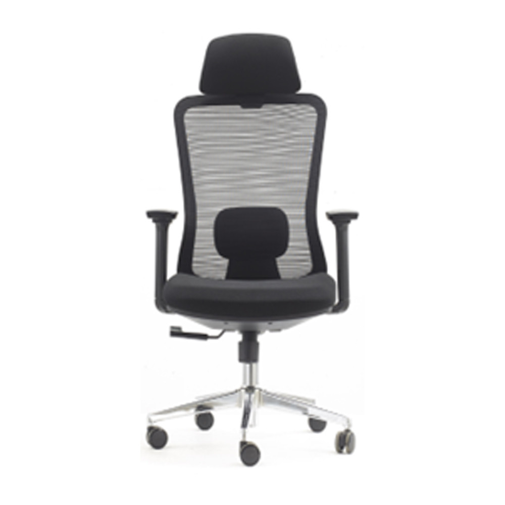 Офісне крісло сітчасте з підголівником Декарт Richman чорного кольору, фото 1