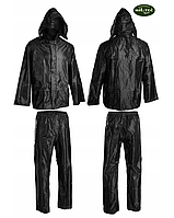 Противодождевой комплект Mil-Tec черный, армейский костюм дождевик, водонепроницаемый комплект, дождевик ЗСУ