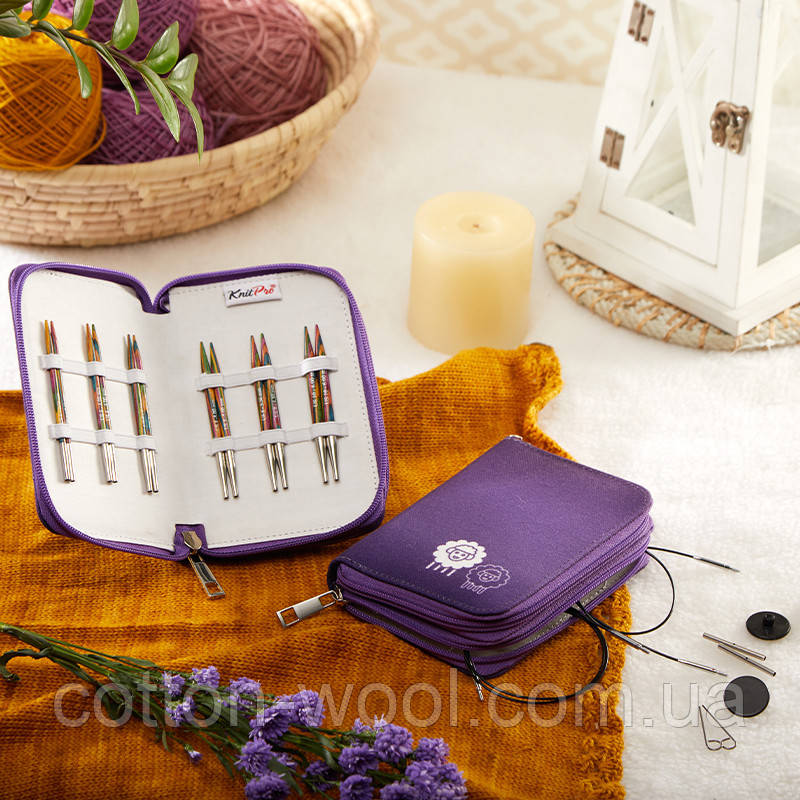 Набір дерев'яних укорочених знімних спиць Deluxe Symfonie Wood KnitPro, фото 1