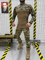 Тактический костюм с наколенниками мультикам, армейский костюм мультикам с убаксом