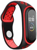 Ремінець до Xiaomi Mi Band 5/Mi Band 6/Mi Band 7 Nike Design Black-Red