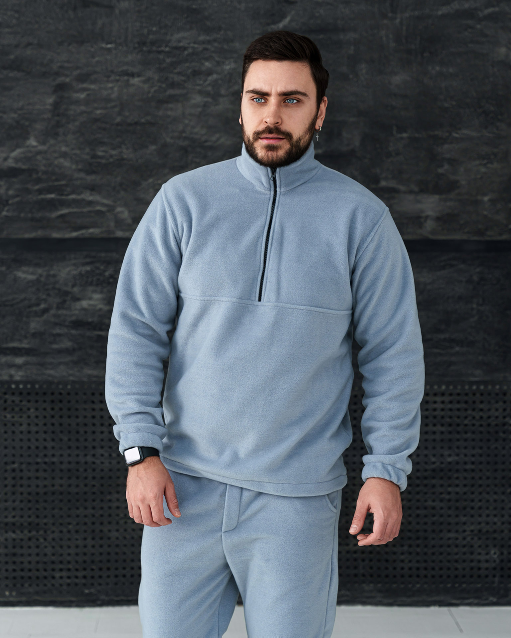 Чоловічий спортивний костюм на флісі теплий осінньо-зимовий костюм утеплений на холодну погоду