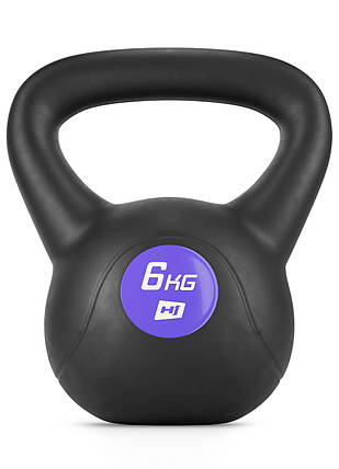 Гиря вінілова 6кг HS-PB006KB чорна, фото 1