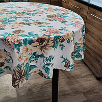 Овальная скатерть на стол, скатерть на овальный стол с тефлоновой водоотталкивающей пропиткой цветочная