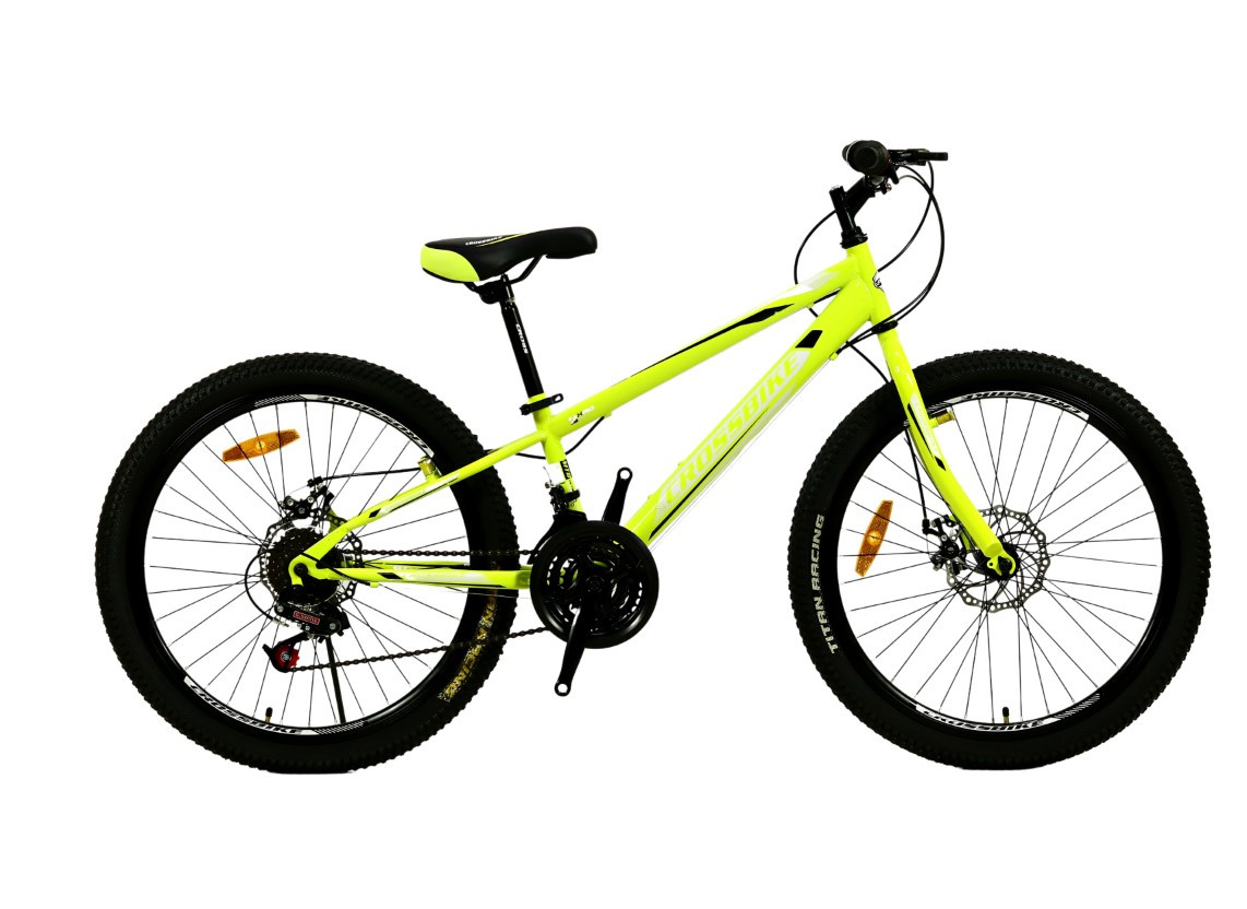 Гірський велосипед Crossbike Spark Disk 26" Рама-13" Алюмінієва рама Неоновий  від 8 років, від 130 см