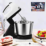 Міксер кухонний ZP-052 з металевою чашею 2 л з підставкою 7 режимів, фото 3